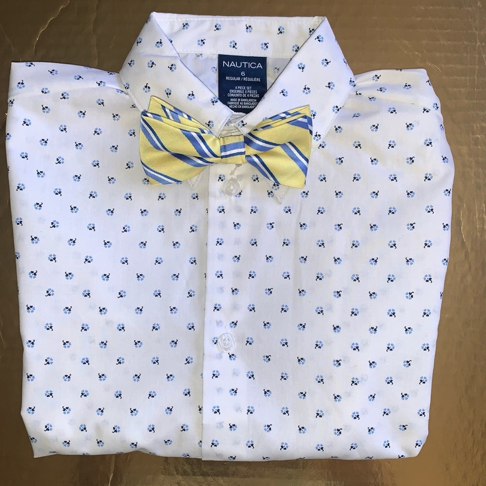 Nautica - Boys Dress Shirt 👔 With Bow tie